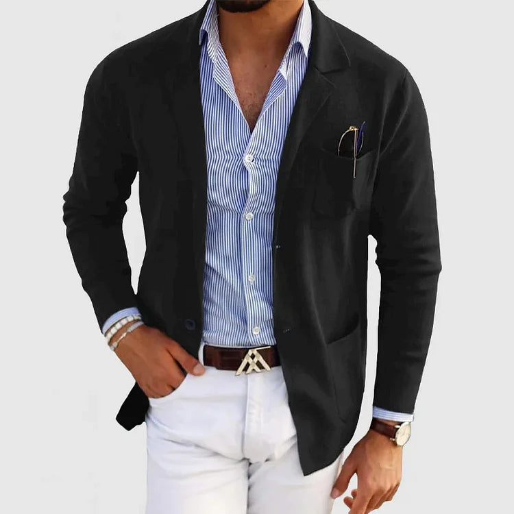 Klassischer Herren Einreiher-Blazer mit Knopfverschluss I Ideal für Herbst und Winter