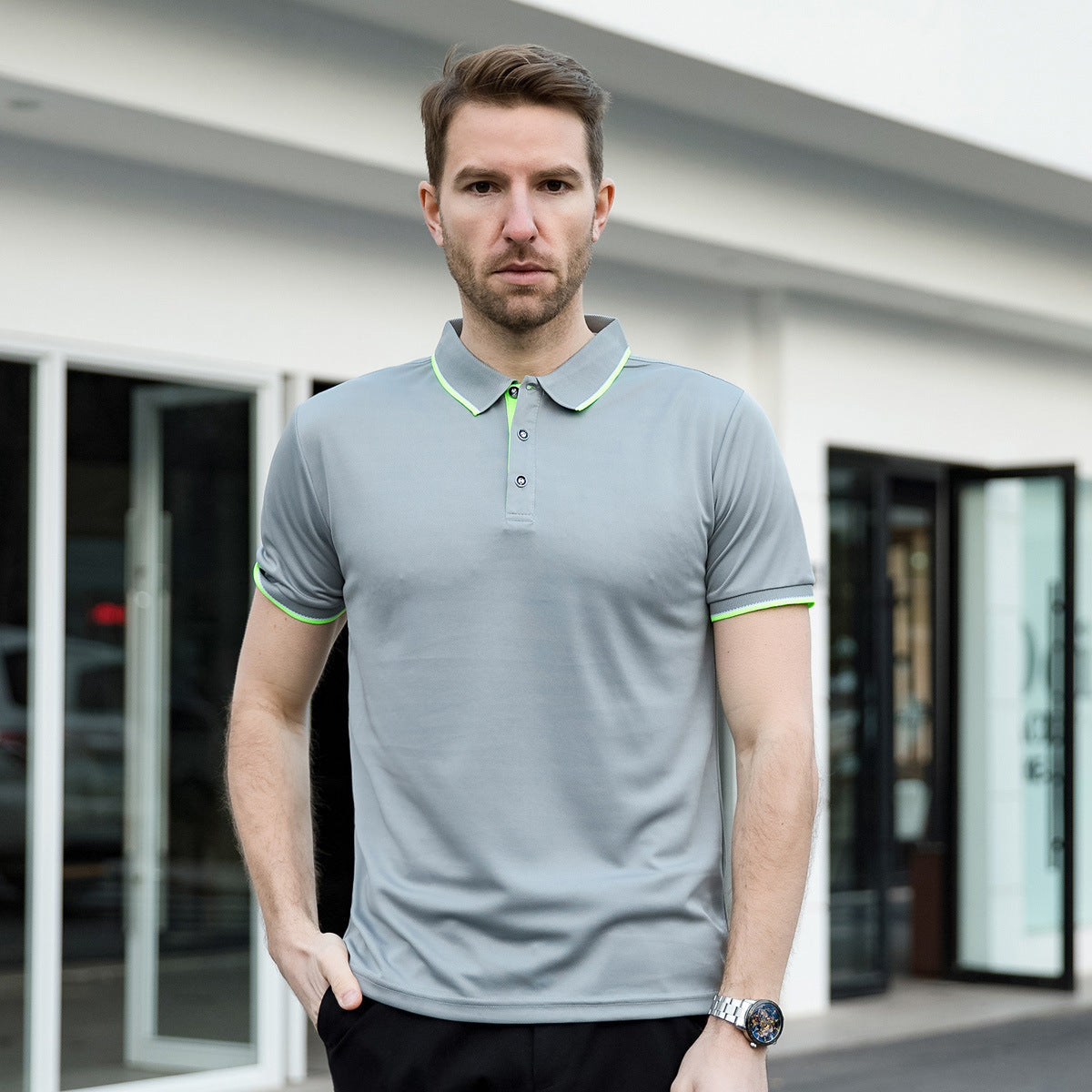 Herren Leichtes Polohemd mit Reverskragen Kurzarm | Ideal für den Sommer