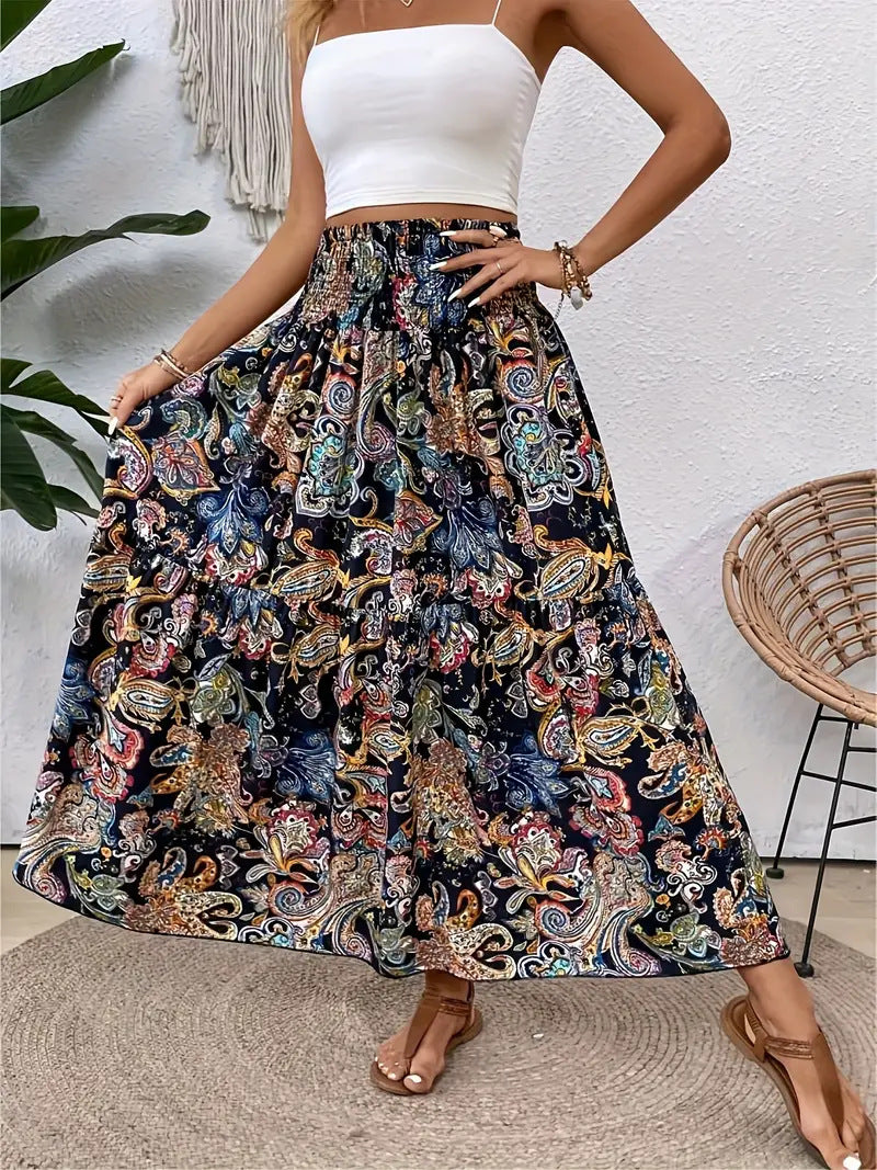 Blumenprint Chiffon A-Linien-Rock | Ideal für den Sommer