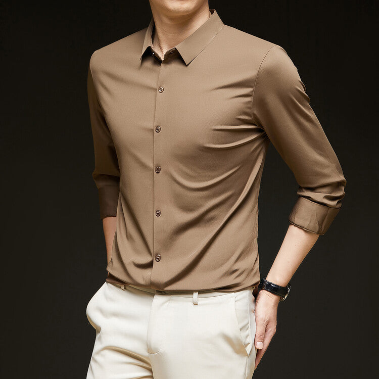 Slim Fit Herren-Langarm-Hemd mit Knopfleiste – Ideal für den Herbst