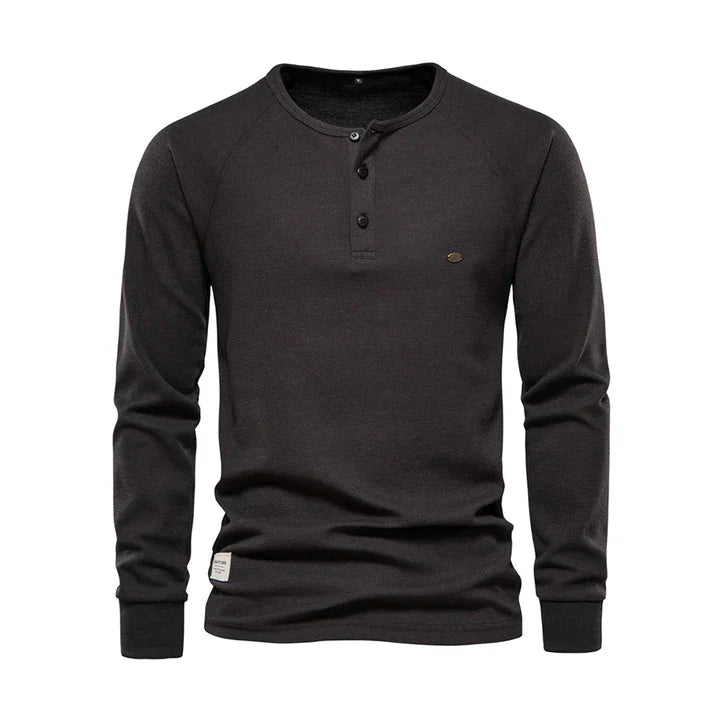 Atmungsaktives Langarm-Poloshirt mit weichem Materialmix – Ideal für Sommer