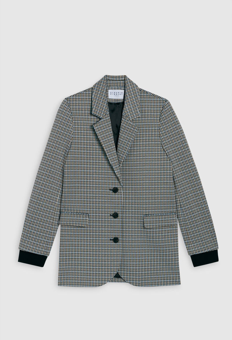 Kariertes Wollmischung Sakko - Ideal für Herbst & Winter