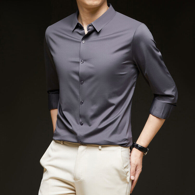 Slim Fit Herren-Langarm-Hemd mit Knopfleiste – Ideal für den Herbst