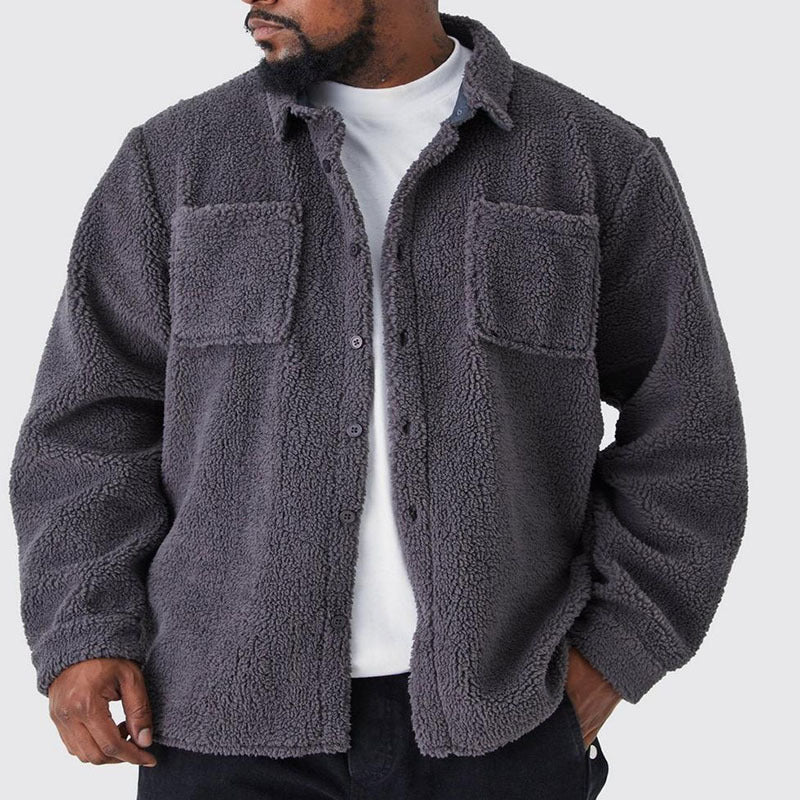 Herren Locker Geschnittene Gewebte Strickjacke mit Polokragen | Ideal für Herbst & Frühling