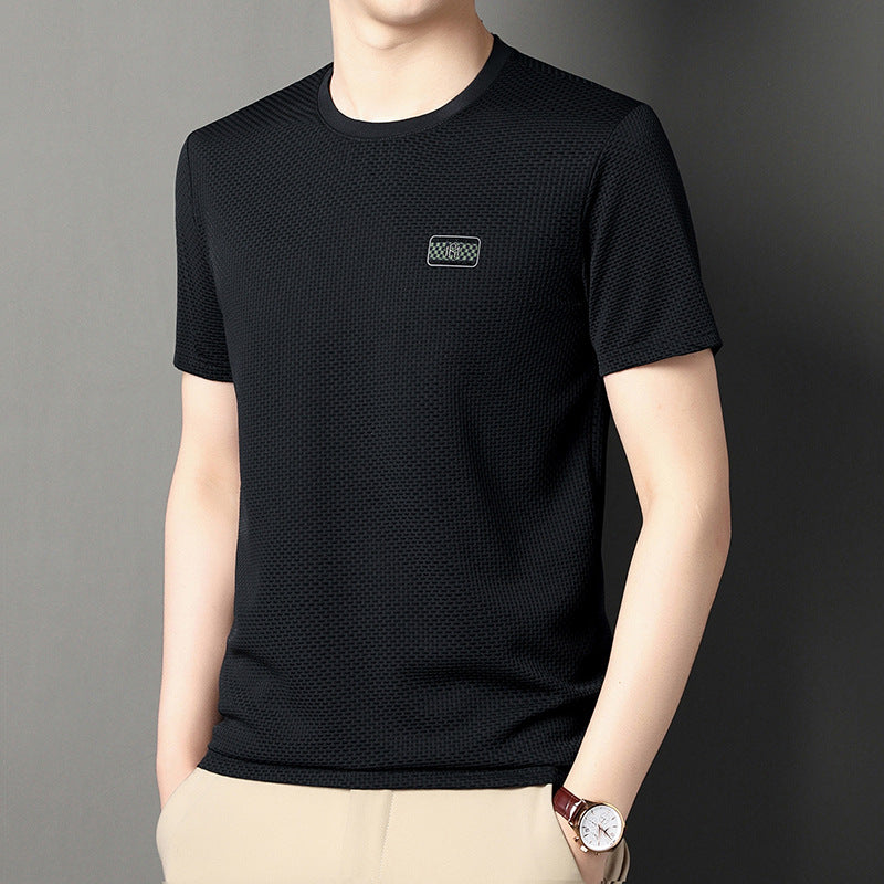 Herren Jacquard Kurzarm-Pullover – Ideal für den Sommer