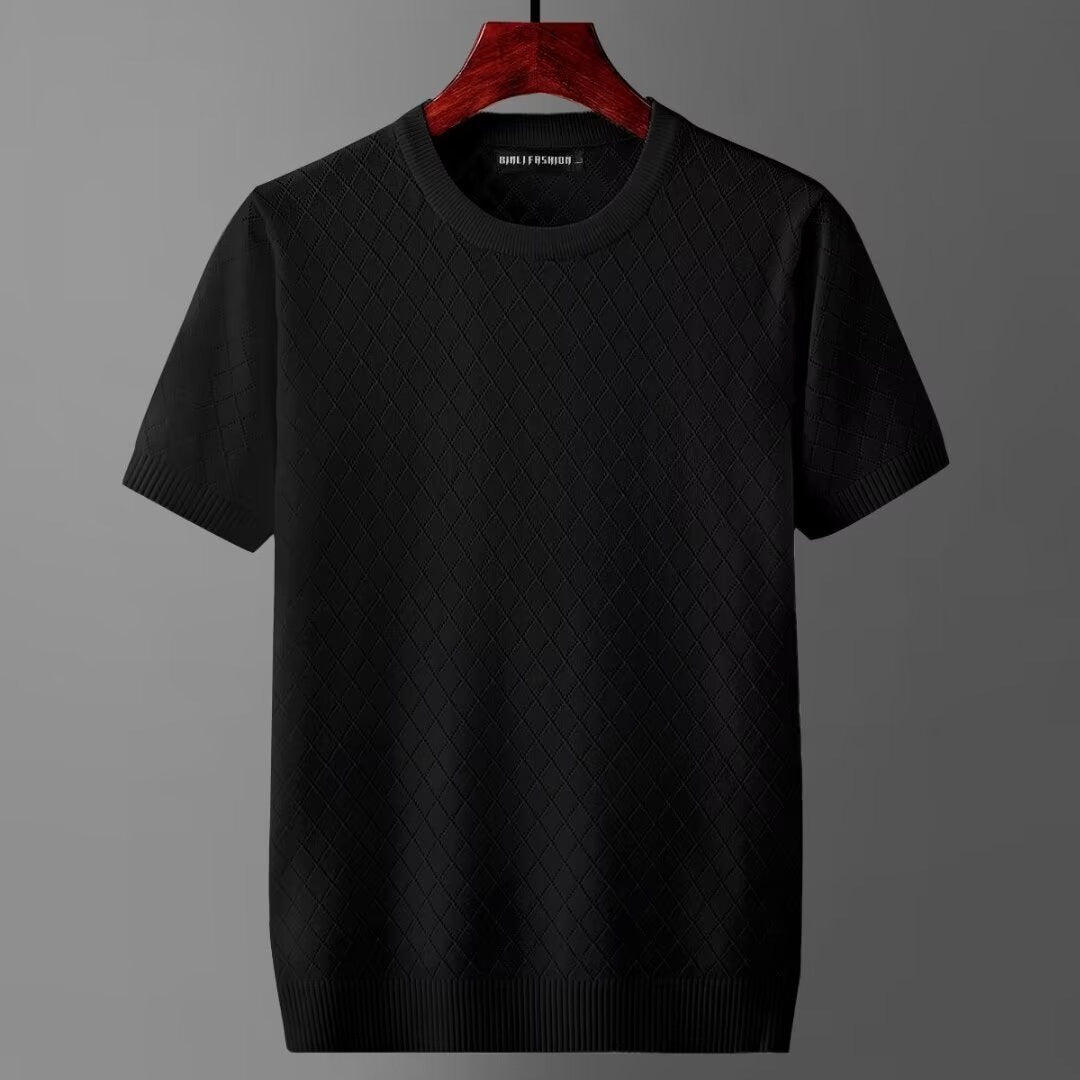 Herren Leichter Kurzarm-Pullover mit Cut-Out-Design – Perfekt für den Sommer