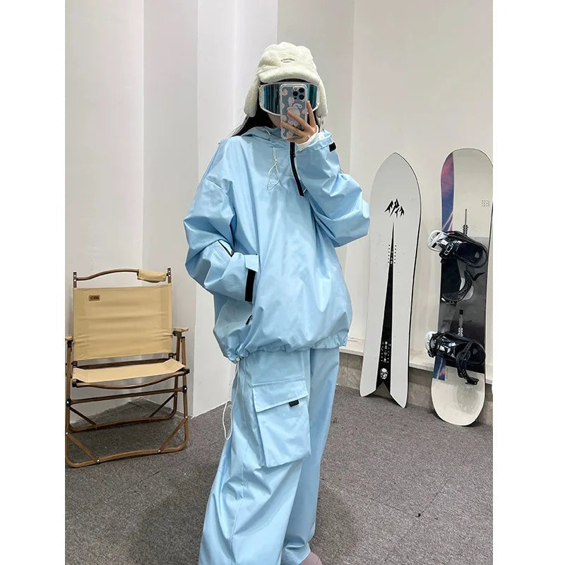 Damen Skianzug Wasserdicht Winddicht, Fleecegefütterte Jacke & Hose - Ideal für Winter