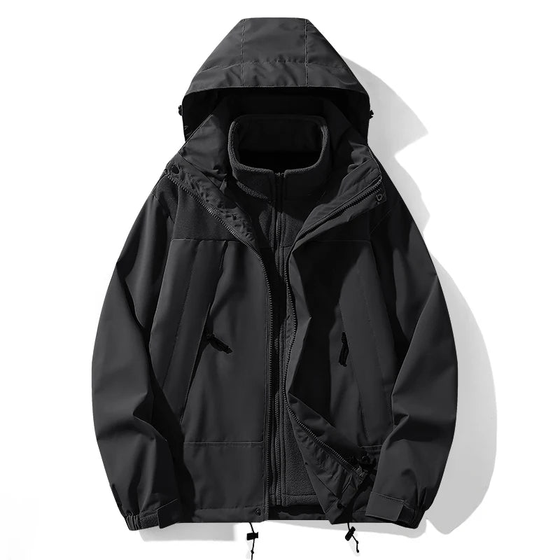 Wasserdichte Hardshell-Jacke für Herren – Winddichte Outdoor-Sportjacke für Wandern, Skifahren und Bergsteigen - Ideal für Herbst und Winter