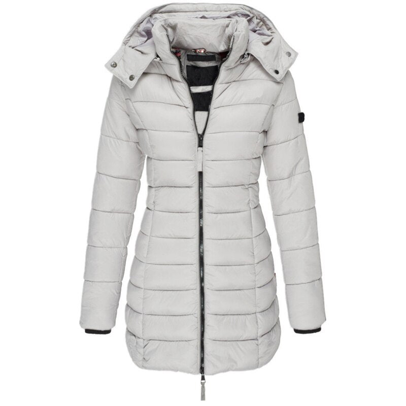 Daunenjacke mit Kapuze, Reißverschluss und leichter Isolierung | Ideal für Herbst und Winter
