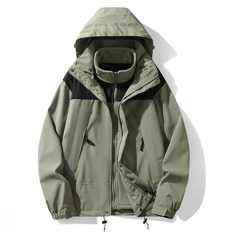 Wasserdichte Hardshell-Jacke für Herren – Winddichte Outdoor-Sportjacke für Wandern, Skifahren und Bergsteigen - Ideal für Herbst und Winter