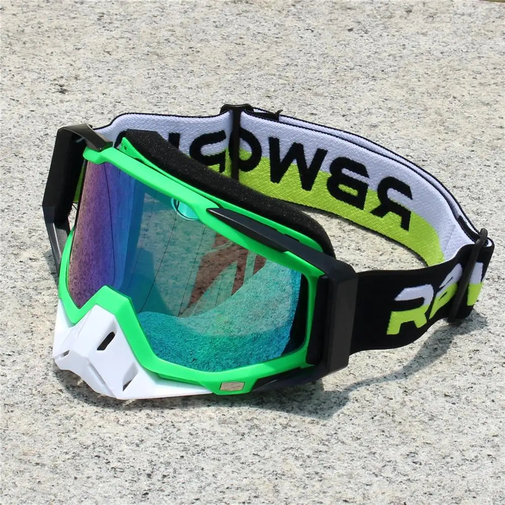 Motorrad Sonnenbrille für Herren – Motocross Schutzbrille, Nachtsicht Helmbrille, UV-Schutz, Blendfrei, Vintage MX Schutzbrille - Ideal für Alle Jahreszeiten