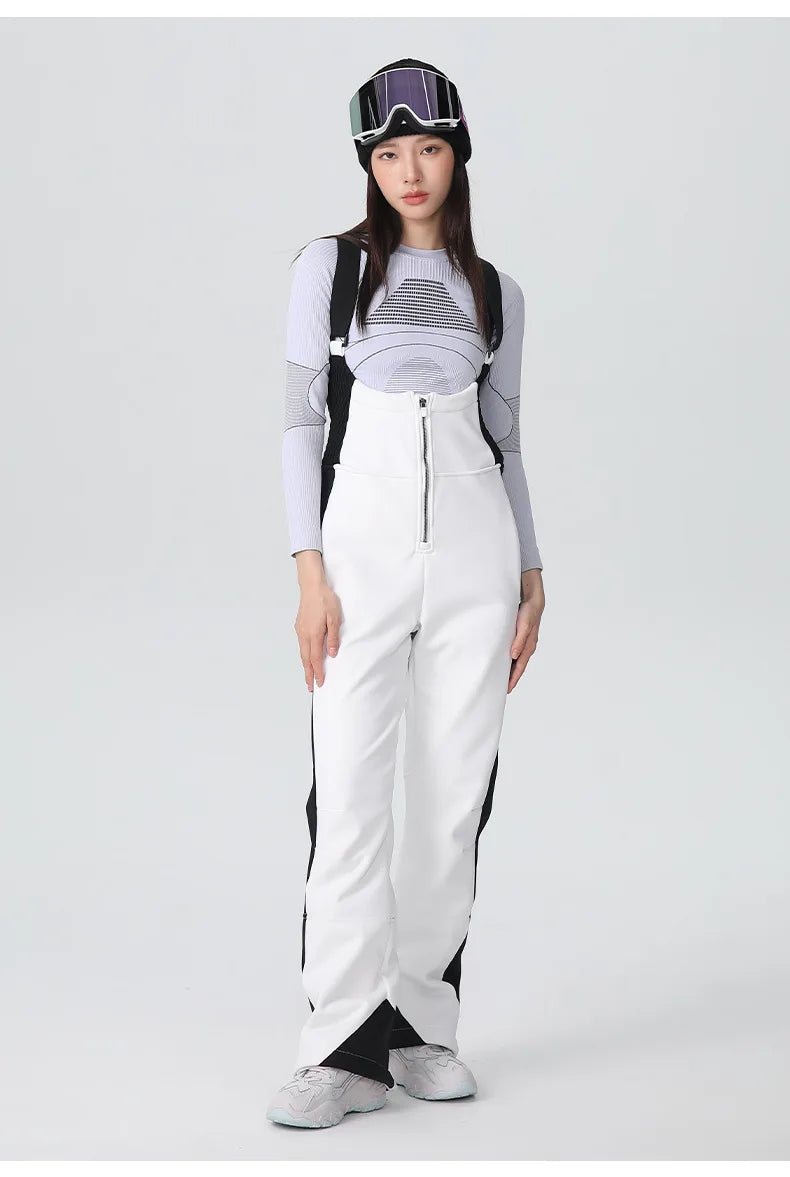 Damen Slim-Fit Stretch Latzhose Jumpsuit – Verstellbare Träger, Seitentaschen, Lang, Weiches Material – Ideal für Frühling und Sommer