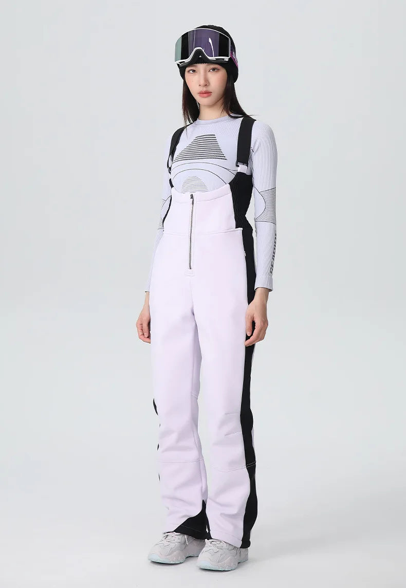 Damen Slim-Fit Stretch Latzhose Jumpsuit – Verstellbare Träger, Seitentaschen, Lang, Weiches Material – Ideal für Frühling und Sommer