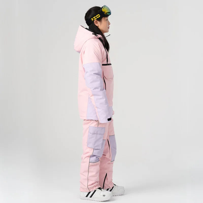 Damen Skianzug Wasserdicht – Winddichte Winter Schnee Jacke & Isolierte Hose, Atmungsaktive Thermo Skibekleidung - Ideal für Winter