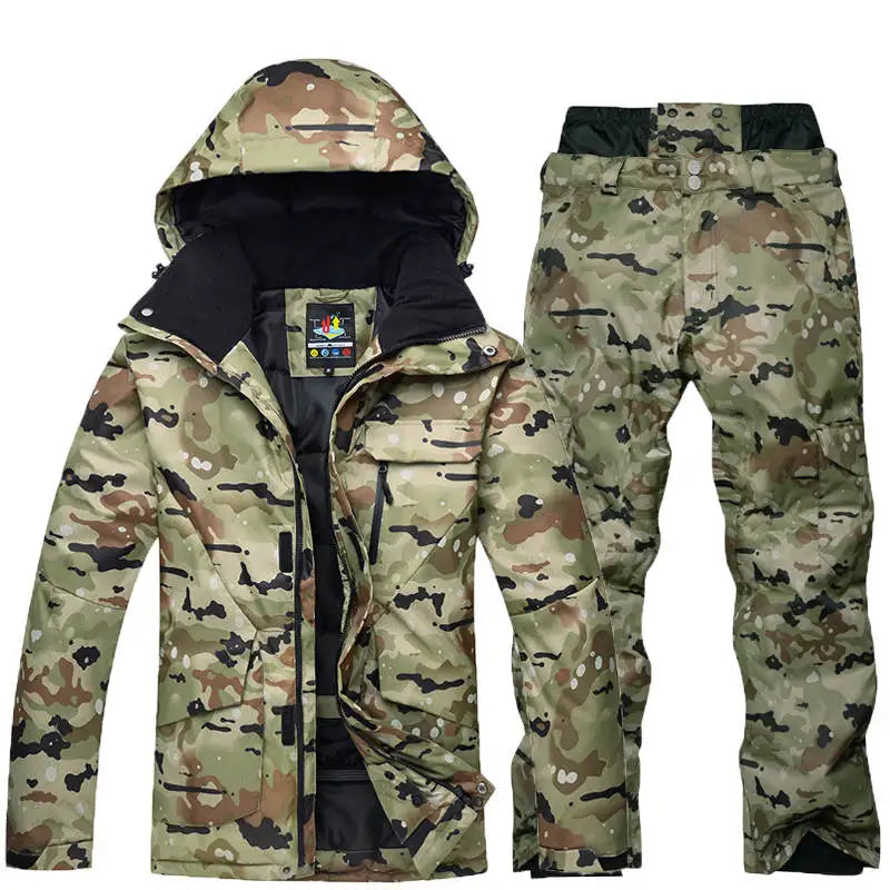 Herren Winter Skihose Wasserdicht Camouflage Hohe Taille Snowboardhose Outdoor Thermo Sporthose - Ideal für Winter
