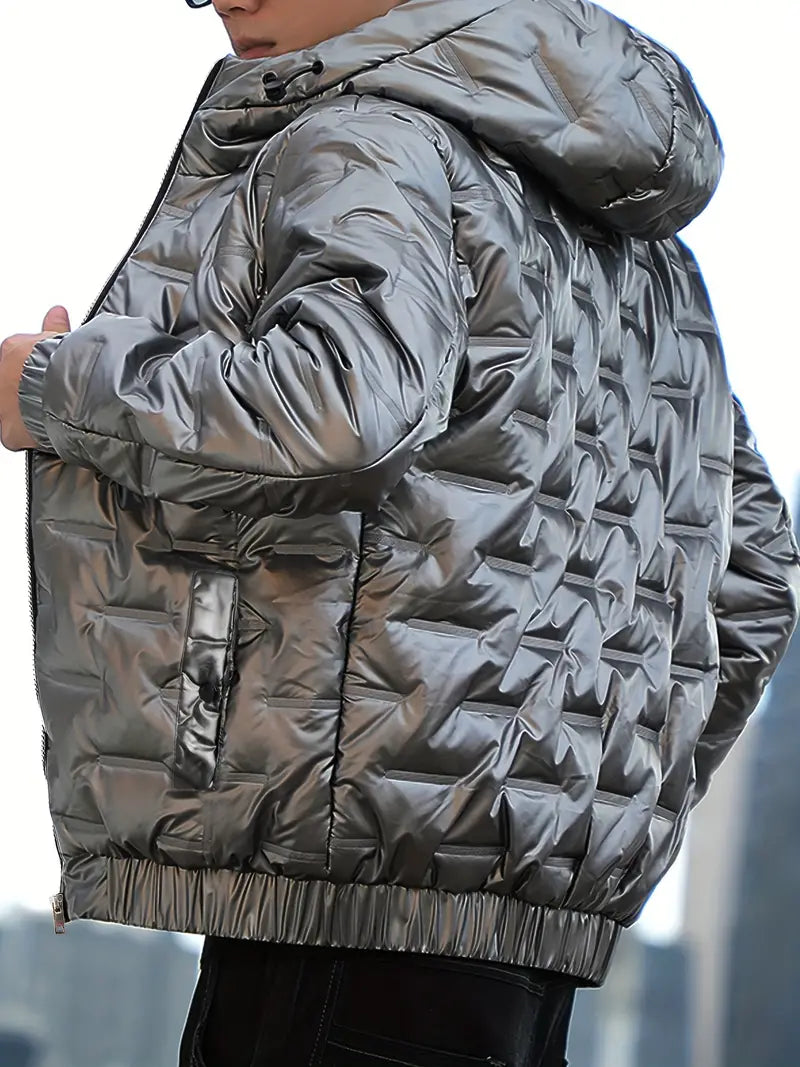 Herren Pufferjacke mit Kapuze – Warm & Wasserabweisend I Ideal für Winter