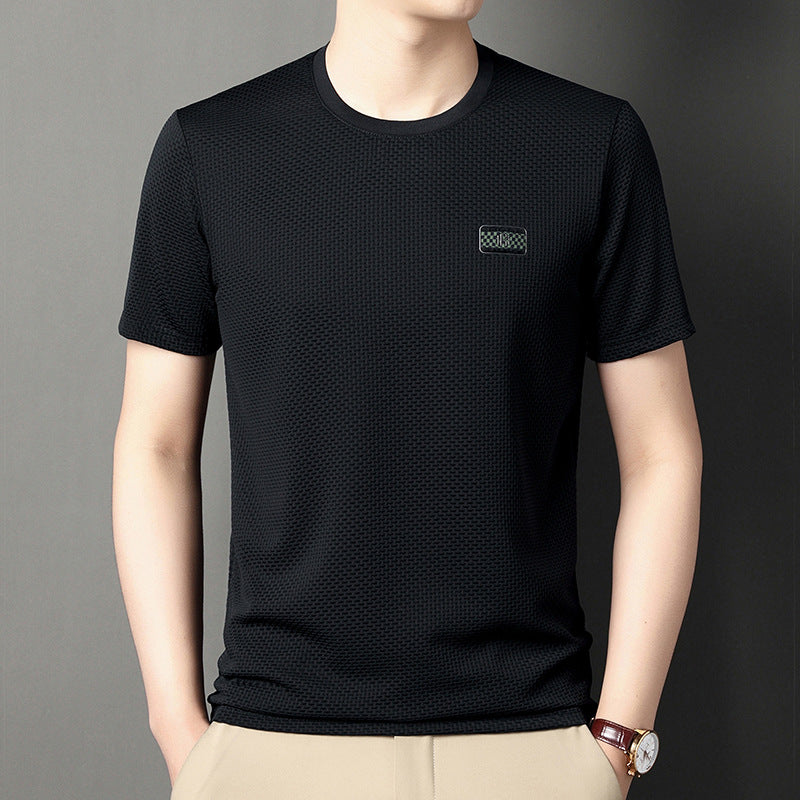 Herren Jacquard Kurzarm-Pullover – Ideal für den Sommer
