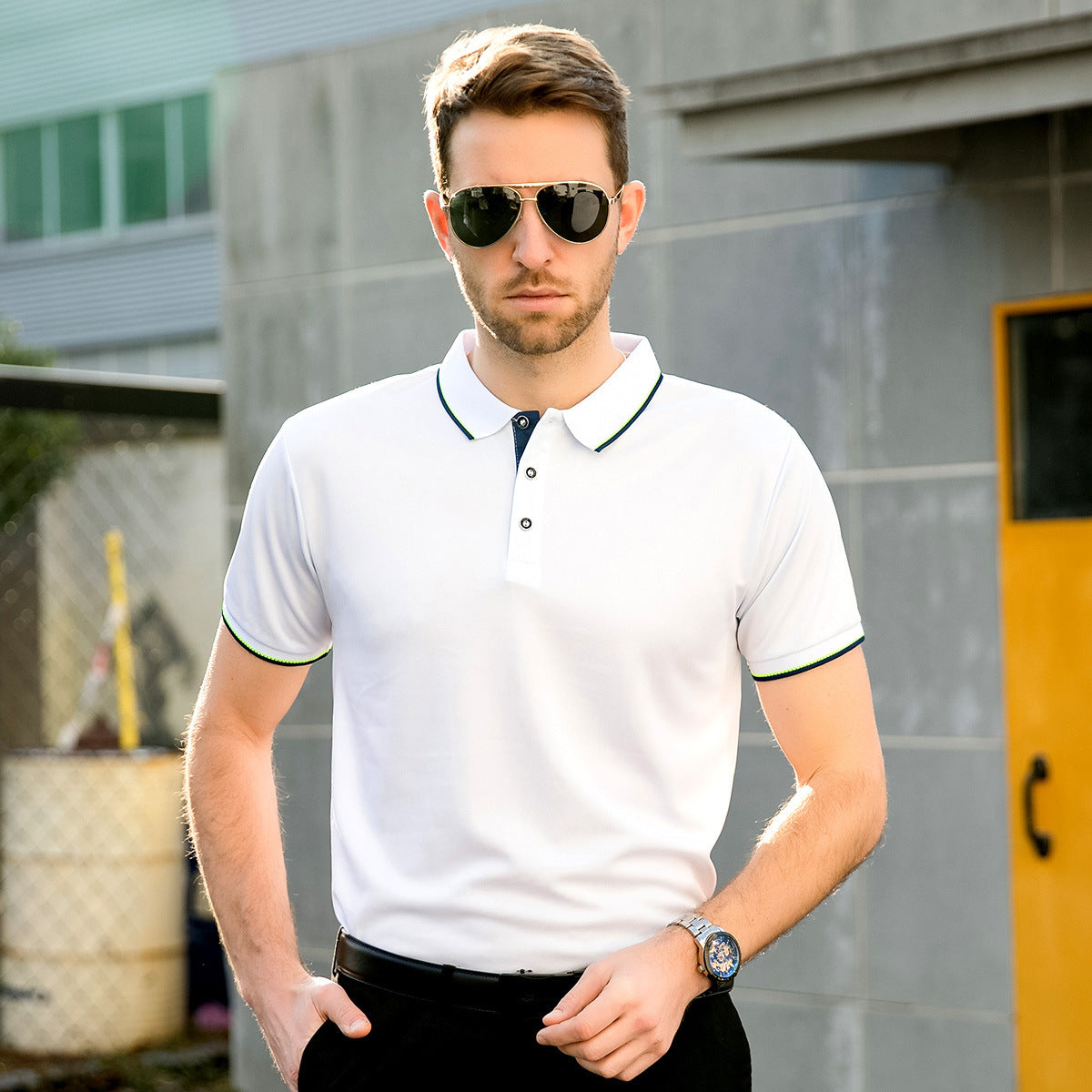 Herren Leichtes Polohemd mit Reverskragen Kurzarm | Ideal für den Sommer