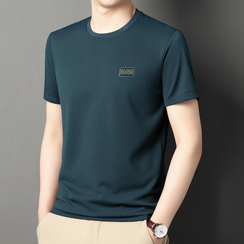 Herren Jacquard Kurzarm-Pullover – Ideal für den Sommer