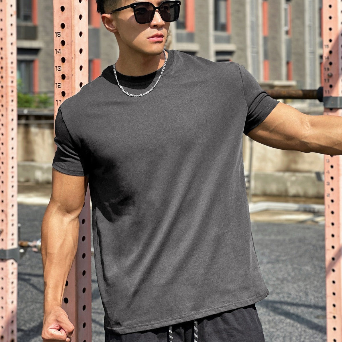 Baumwolle Sportshirt mit Lockerer Passform und Kurzen Ärmeln – Ideal für den Sommer