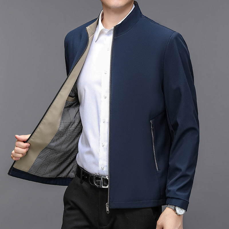 Herren Stehkragen Leichtgewichtjacke mit Seitentaschen | Ideal für Frühling & Herbst