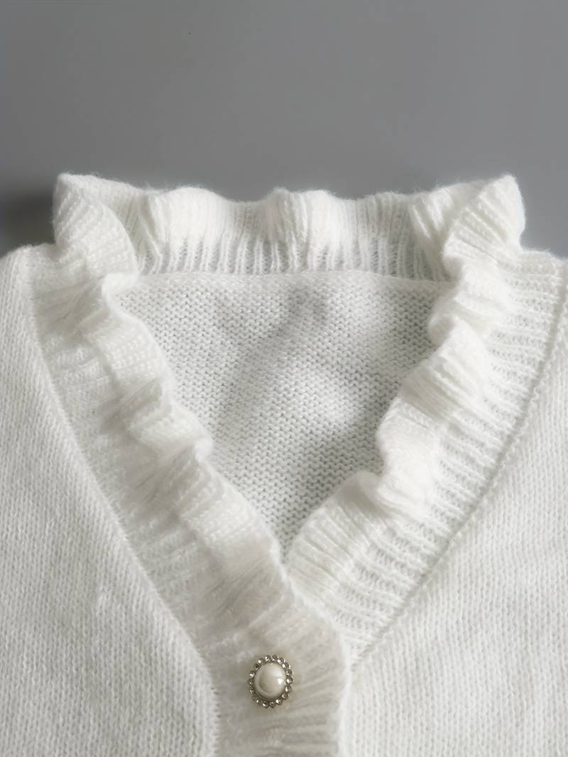 Pullover mit tiefem V-Ausschnitt und Knotendetail auf der Vorderseite | Ideal für Frühling und Herbst