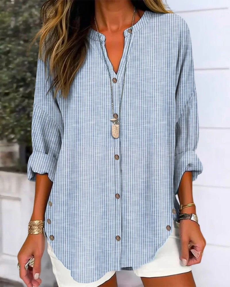 Gestreiftes Damen-Shirt mit lockerer Passform | Ideal für den Sommer