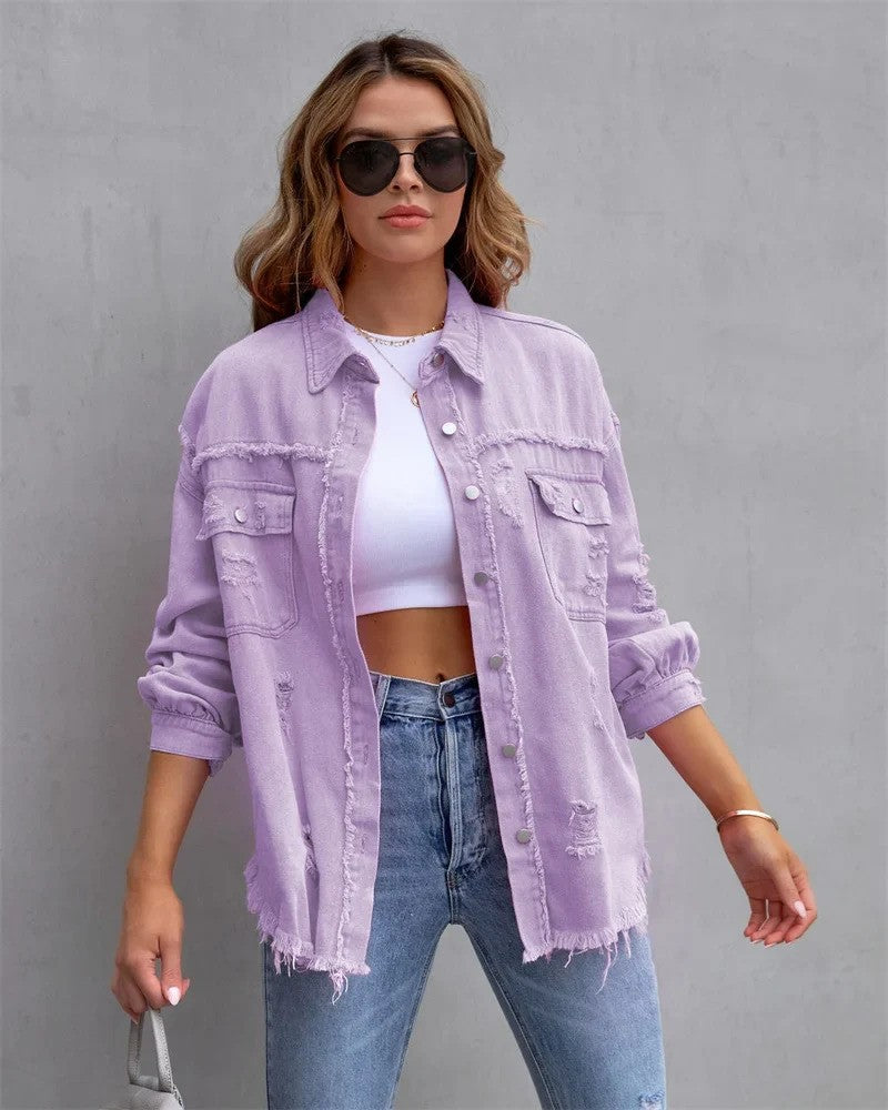 Damen Winter-Jeansjacke mit Futter | Ideal für den Winter
