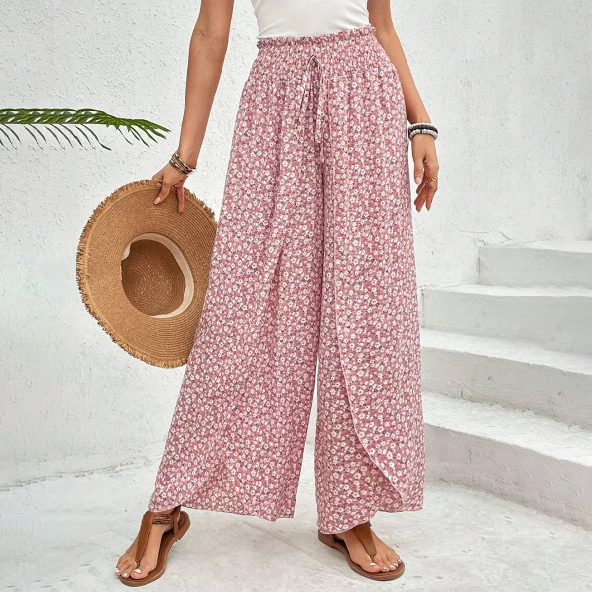 Rosa Seitentaschen-Hose mit Schlanker Passform | Ideal für den Winter