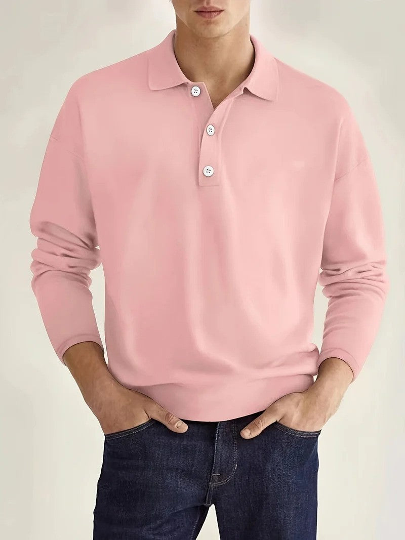 Langärmeliges Herren-Poloshirt aus hochwertigem Material | Ideal für Frühling und Sommer