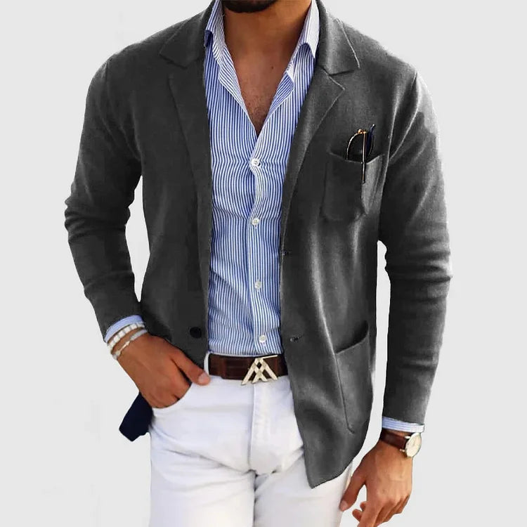 Klassischer Herren Einreiher-Blazer mit Knopfverschluss I Ideal für Herbst und Winter