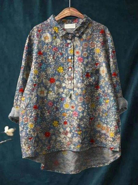 Bluse mit Blumenmuster & leichtem Stoff | Ideal für Frühling & Sommer