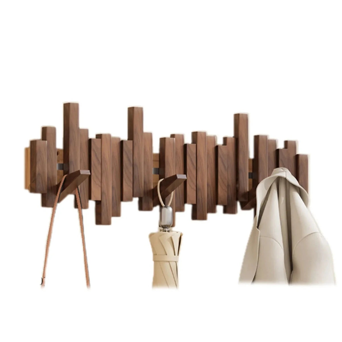 Wandgarderobe aus Holz | Nussbaum oder Buche | Elegant und Platzsparend