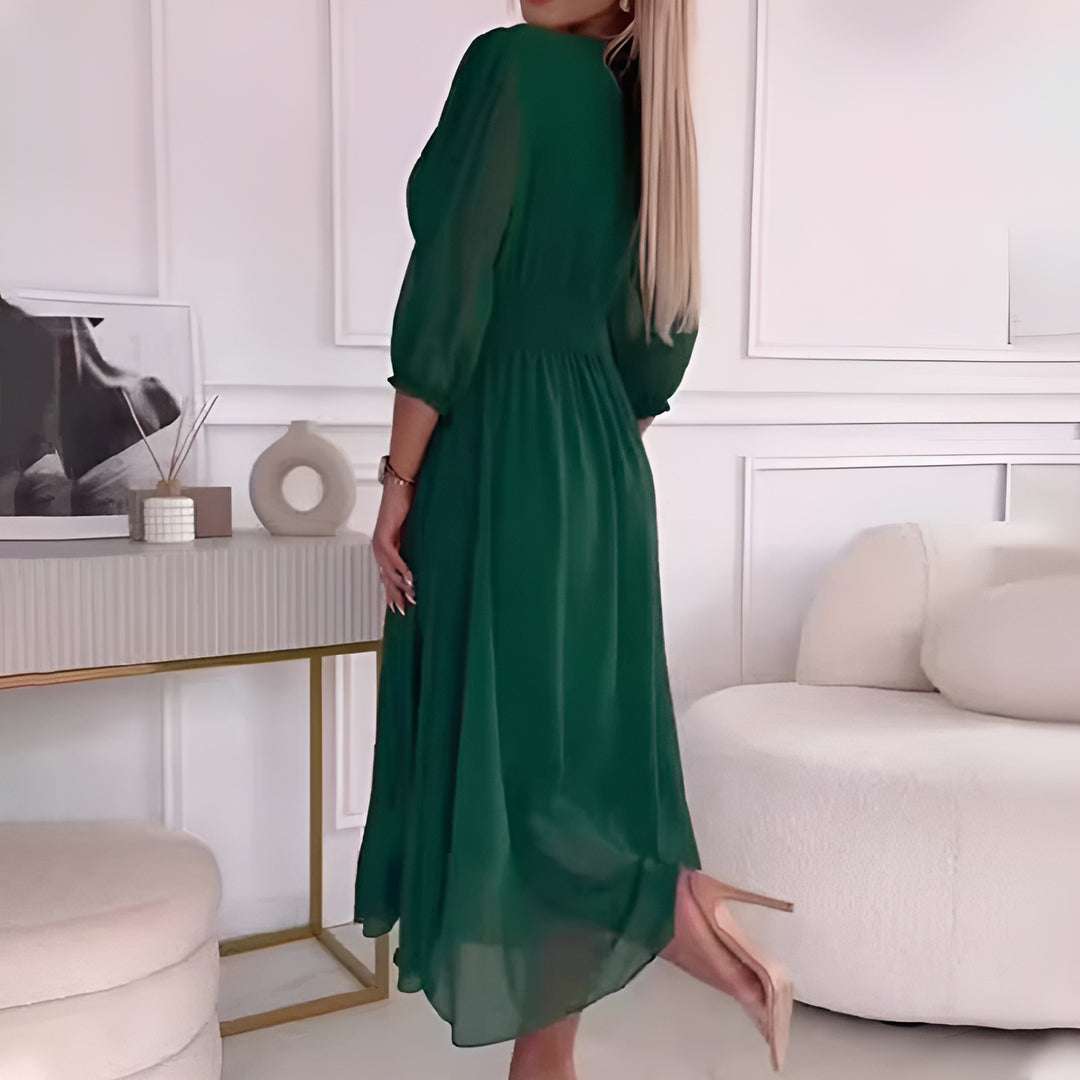Leichtes Seidenchiffon-Kleid mit fließender Passform | Ideal für Frühling und Sommer