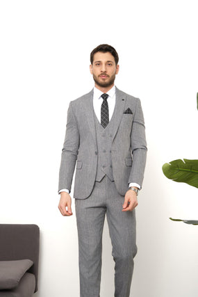 Herren 3-teiliger Anzug Mocha – Slim Fit Sakko, Weste & Hose - Ideal für Herbst & Winter