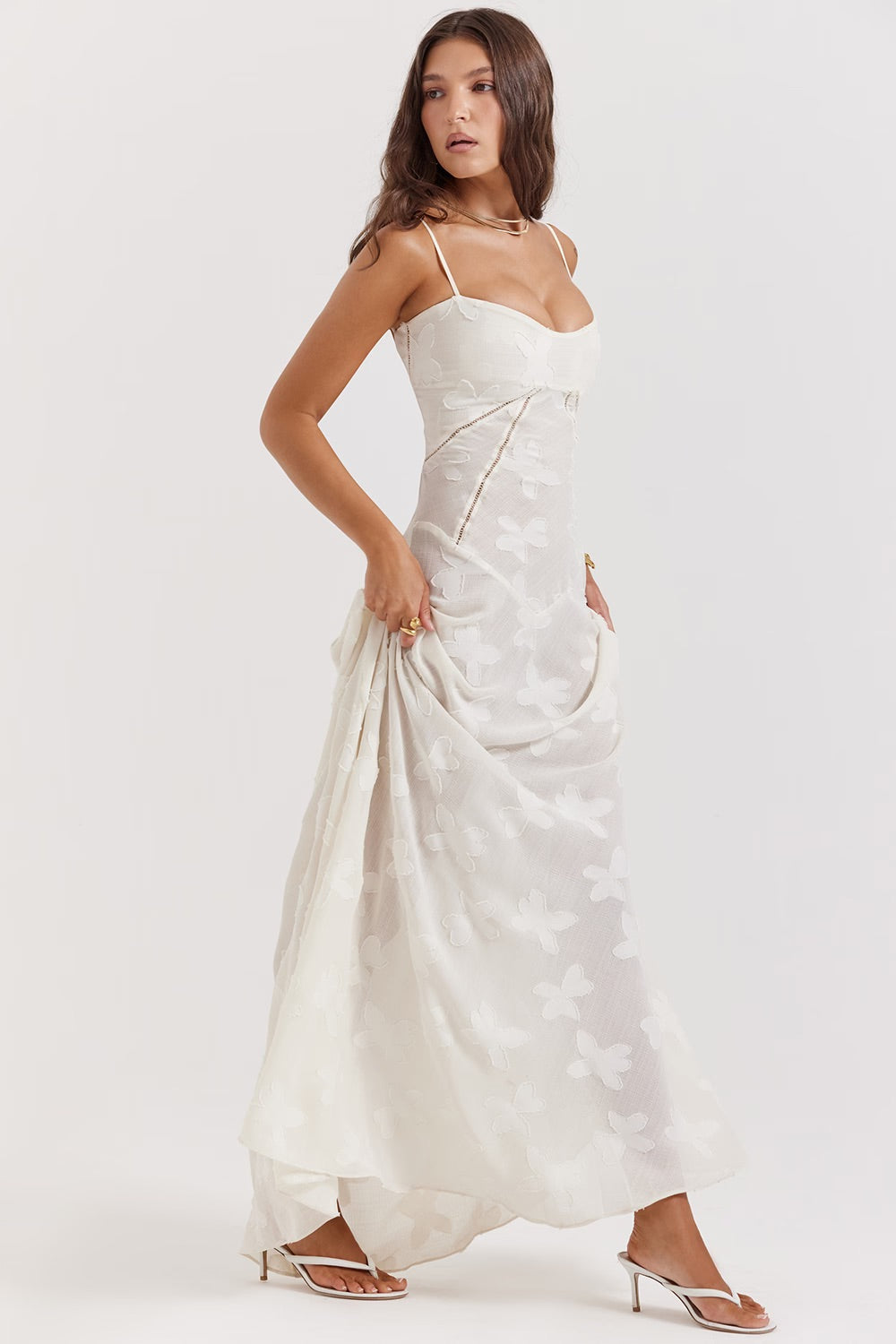 Spitzen-Maxikleid mit Schimmerndem Stoff | Ideal für Frühling und Sommer