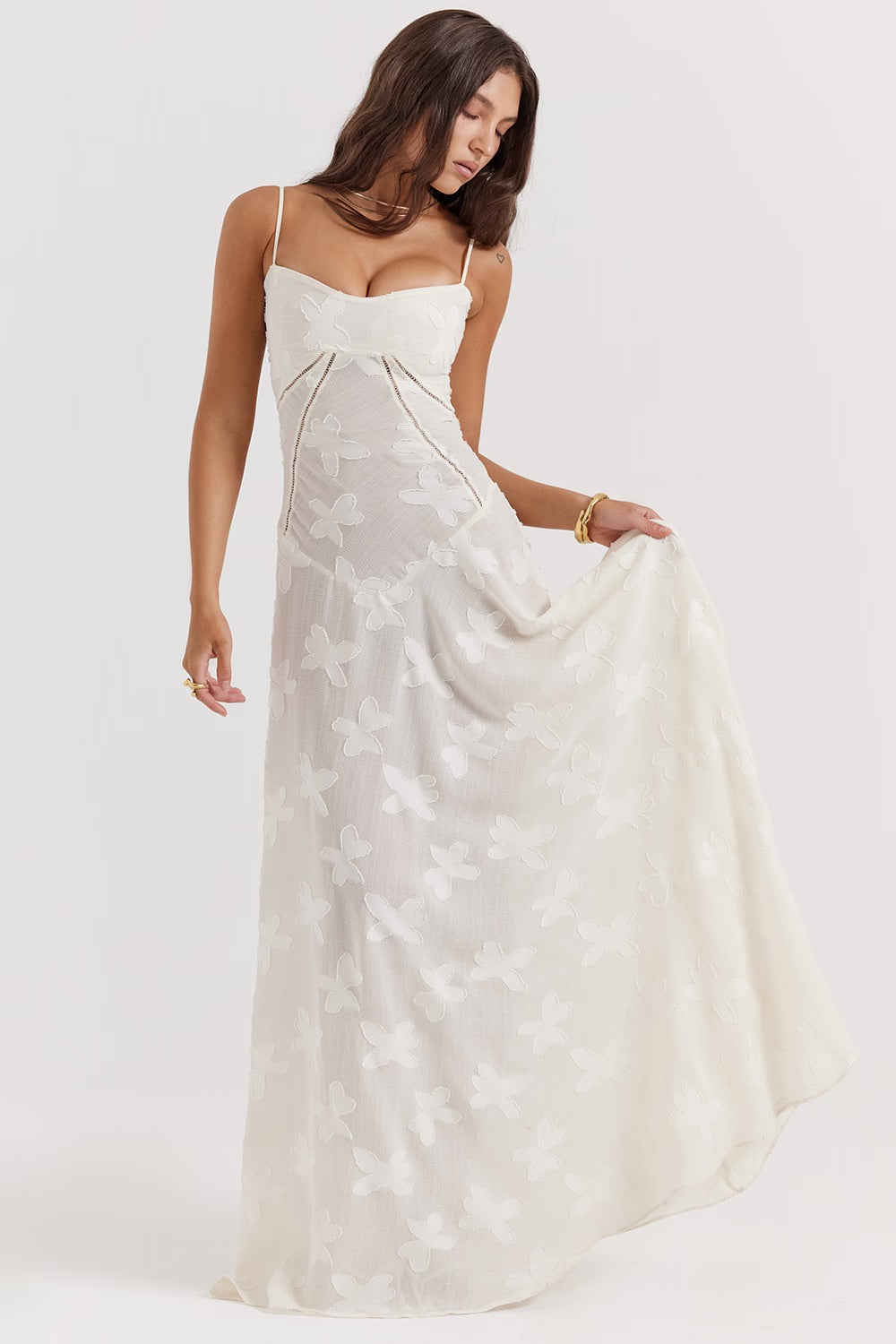 Spitzen-Maxikleid mit Schimmerndem Stoff | Ideal für Frühling und Sommer