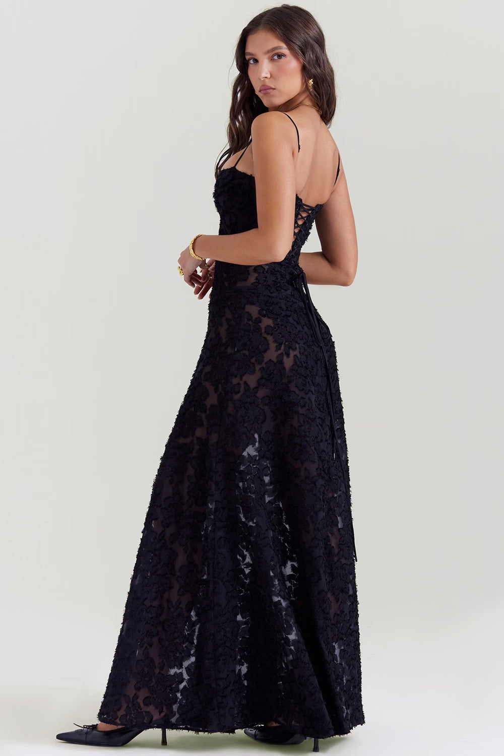 Spitzen-Maxikleid mit Schimmerndem Stoff | Ideal für Frühling und Sommer
