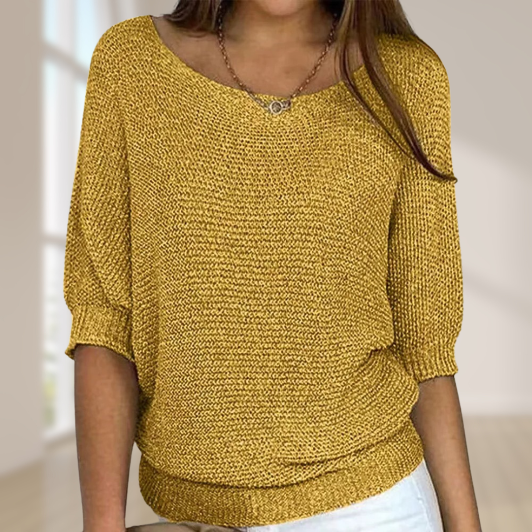 Halbarm-Strickpullover | Ideal für Frühling und Herbst