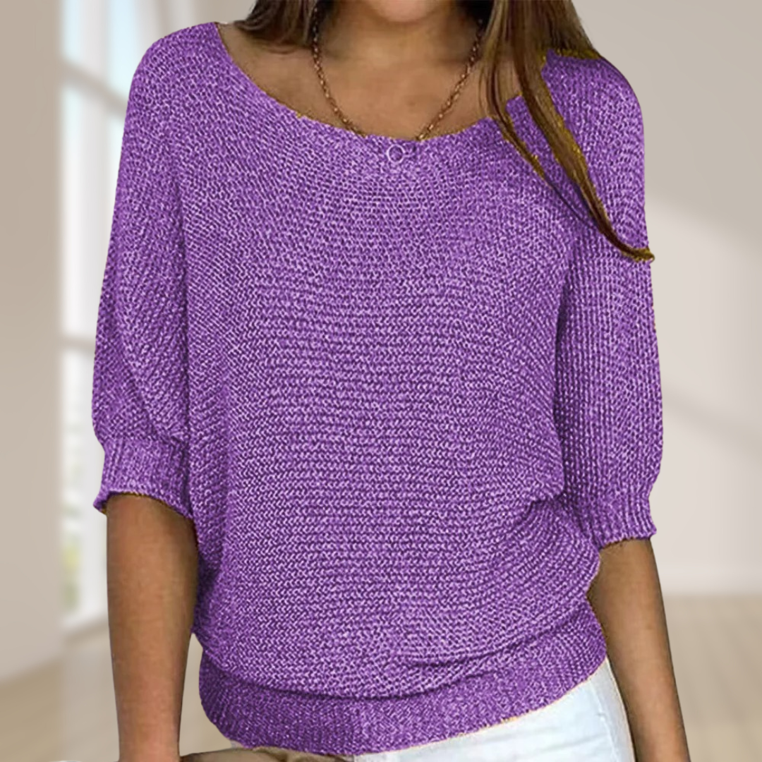 Halbarm-Strickpullover | Ideal für Frühling und Herbst