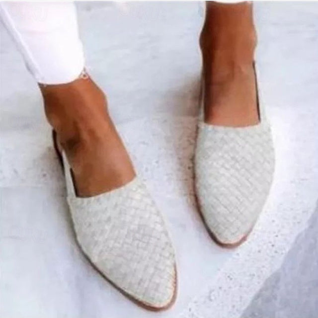 Schwarze Damen Woven Flachmules mit Verstellbarem Slingback-Riemen – Ideal für den Sommer