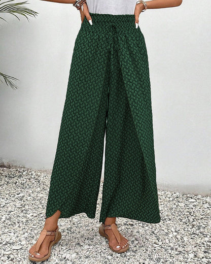 Elastische bedruckte Damenhose mit Gummibund – Ideal für Sommer