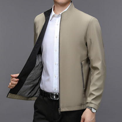 Herren Stehkragen Leichtgewichtjacke mit Seitentaschen | Ideal für Frühling & Herbst