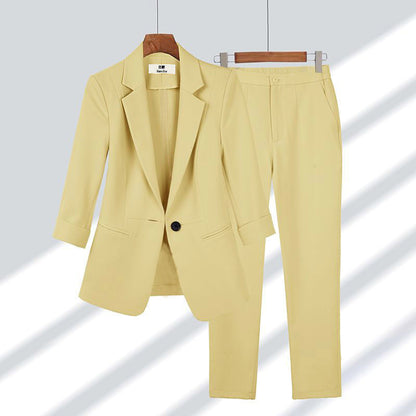 Damen Zweiteiler mit Blazer & Hose – Langarm Anzugset I Ideal für Frühling & Herbst