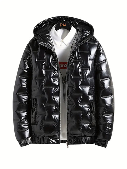 Herren Pufferjacke mit Kapuze – Warm & Wasserabweisend I Ideal für Winter