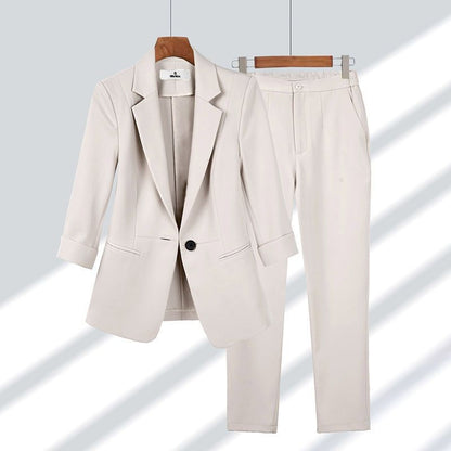 Damen Zweiteiler mit Blazer & Hose – Langarm Anzugset I Ideal für Frühling & Herbst