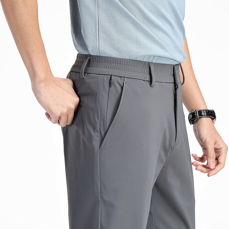 Herren Elastische Ice Silk Hosen – Ideal für den Frühling