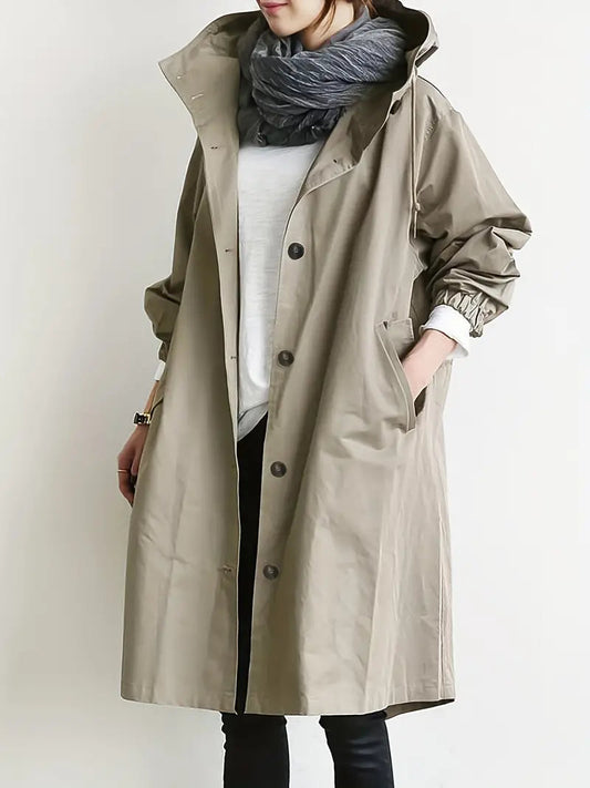 Damen Regenjacke mit Kapuze und Reißverschluss für Outdoor-Aktivitäten