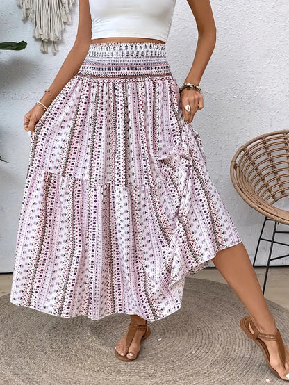 Blumenprint Chiffon A-Linien-Rock | Ideal für den Sommer