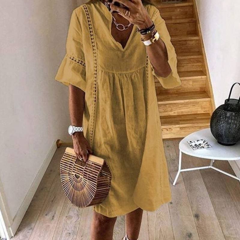 Fließendes Boho-Kleid mit Spitzendetails | Ideal für den Sommer